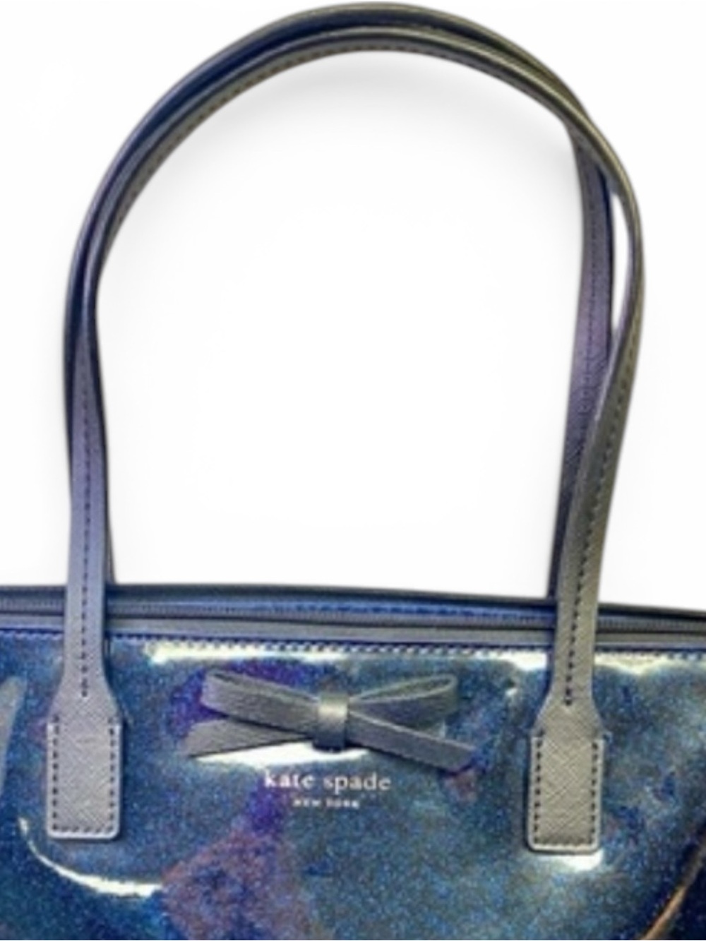 Kate Spade Mavis Street Jeralyn Blue Glitter Celestial Tote Shoulder Bag - Picture 8 of 13